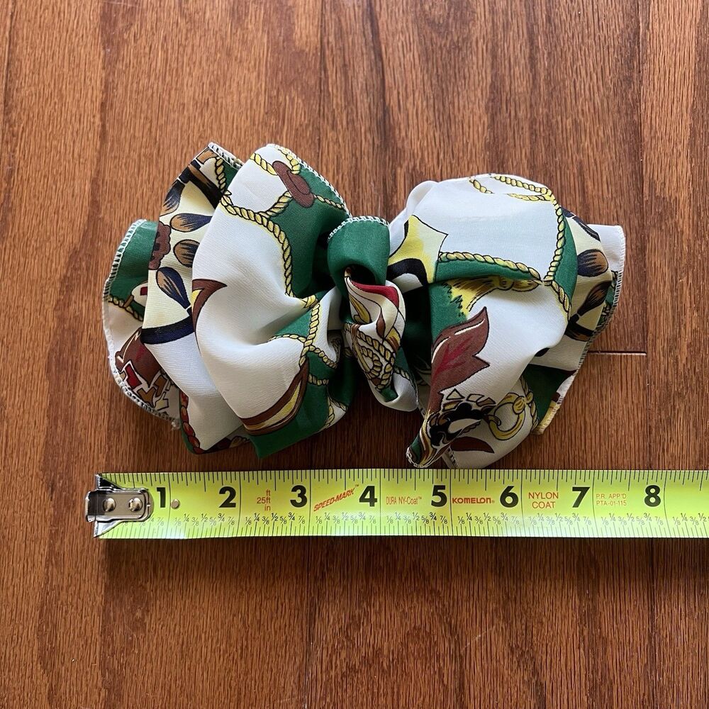Vintage 80s 90s Hair Bow Lot 3 Ruffled Big Barrettes Preppy Cottagecore Floral - Picture 10 of 10